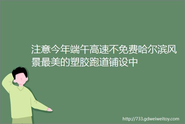 注意今年端午高速不免费哈尔滨风景最美的塑胶跑道铺设中